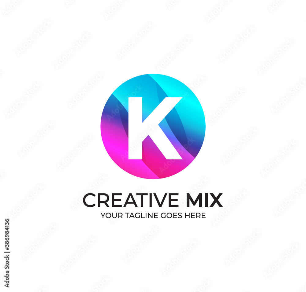 K Alphabet Colorfull Logo Design Concept K Alphabet Colorfull Logo Design Concept