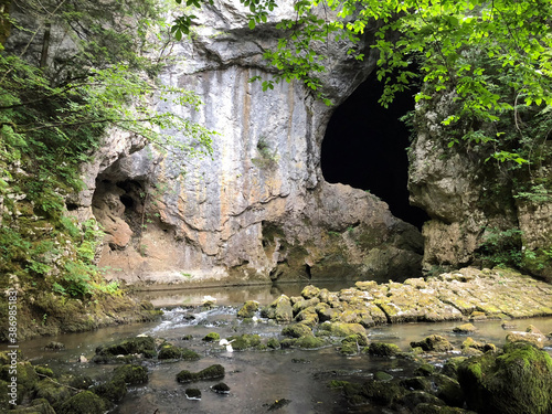 Caves in the limestone rocks of the Rak River canyon, Cerknica - Notranjska Regional Park, Slovenia (Krajinski park Rakov Škocjan, Slovenija) photo