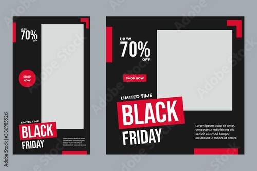 black friday social media post and story