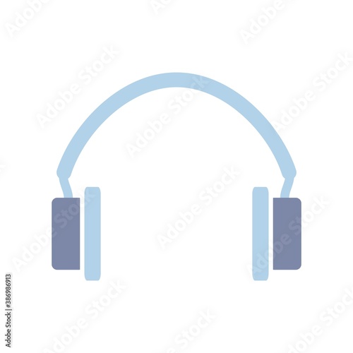 Earphone Flat Icon Color Design Vector Template Illustration