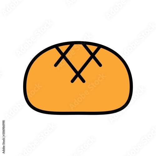 Bread Flat Icon Color Design Vector Template Illustration