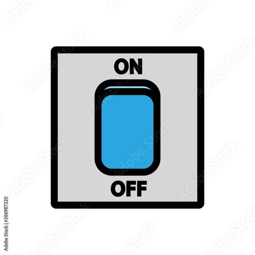 Light Switch Flat Icon Color Design Vector Template Illustration
