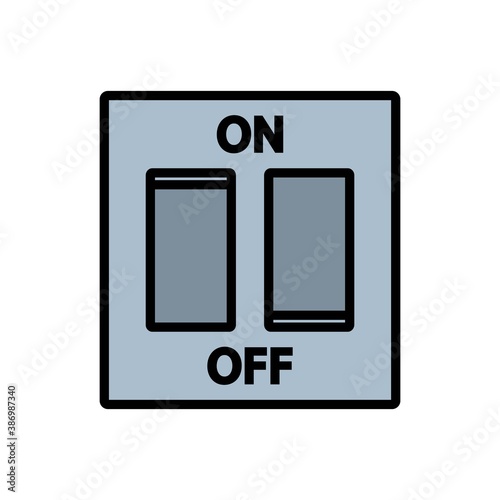 Light Switch Flat Icon Color Design Vector Template Illustration