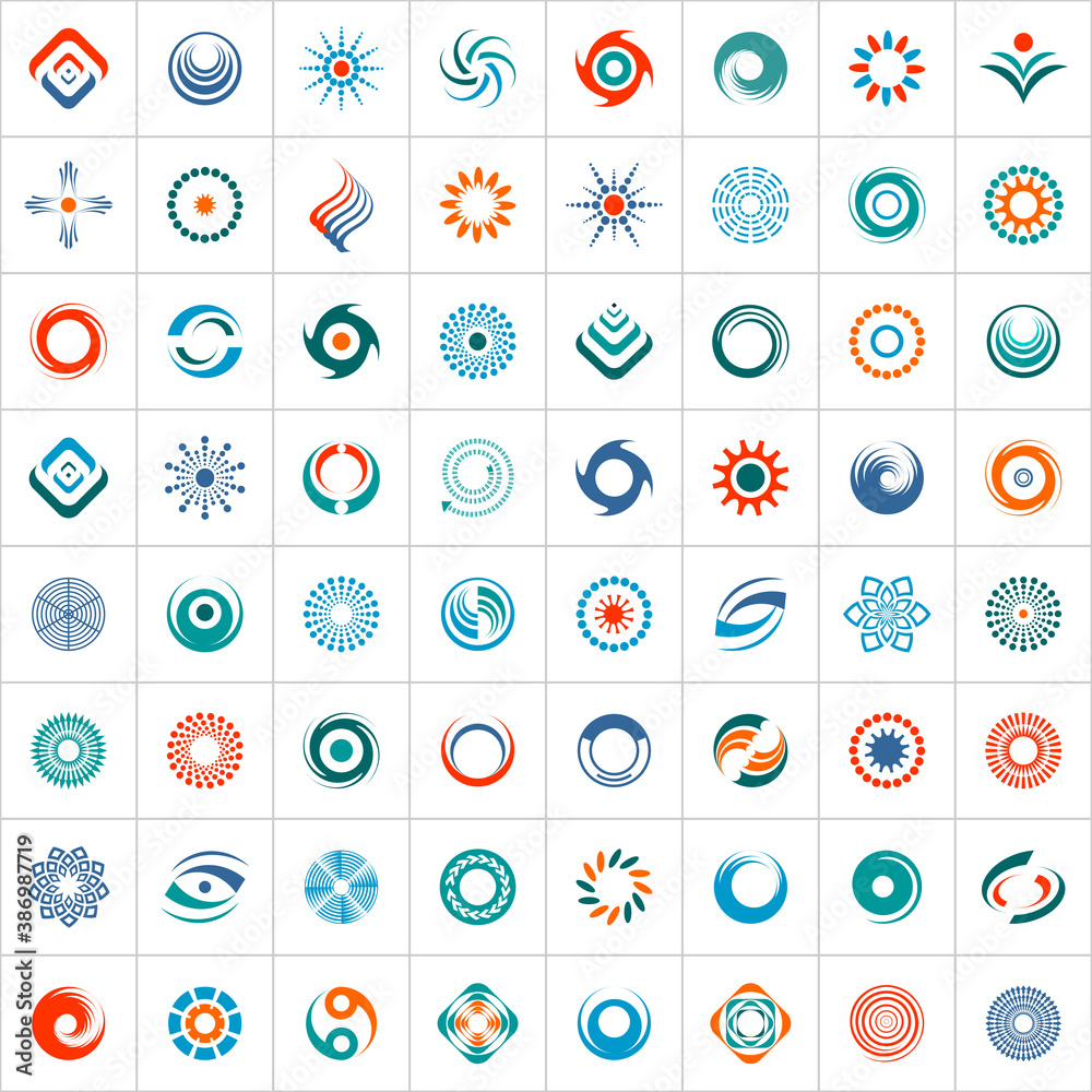 Design elements set. Abstract color icons. Design elements set. Abstract color icons.