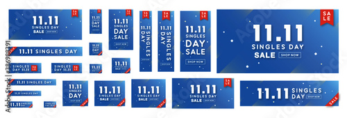Standard size ad banner complete set for Singles Day sale