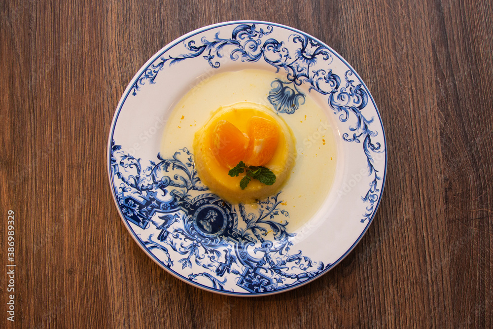 Tangerine Pudding - Caramelized Pudding Dessert with Tangerine Tangerine Pudding - Caramelized Pudding Dessert with Tangerine