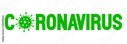 Coronavirus symbol. COVID-19 text icon