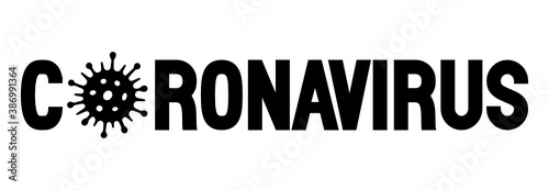 Coronavirus symbol. COVID-19 text icon