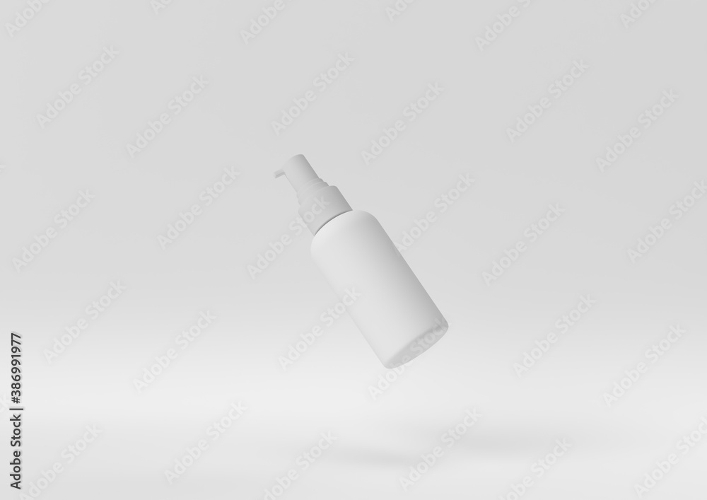 Creative minimal paper idea. Concept white cosmetic with white background. 3d render, 3d illustration. Creative minimal paper idea. Concept white cosmetic with white background. 3d render, 3d illustration.