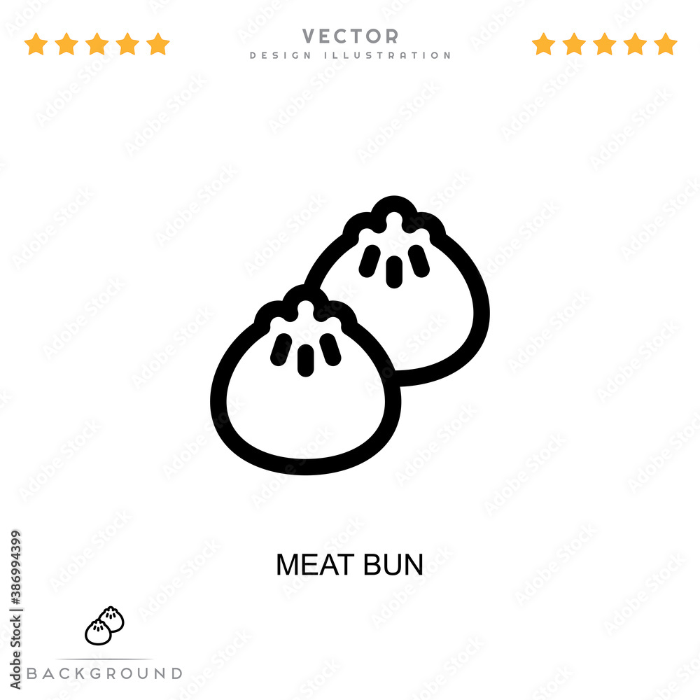 Meat bun icon. Simple element from digital disruption collection. Line