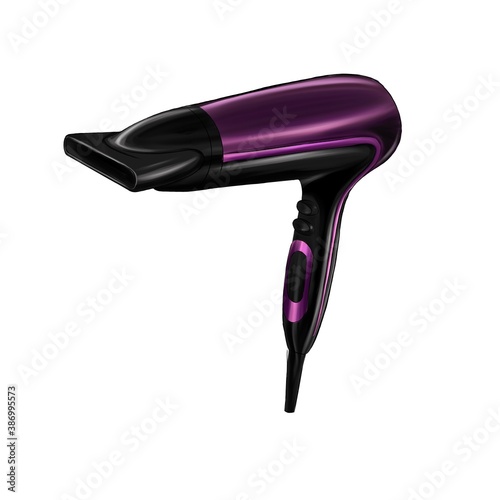 illustration for design, websites, business cards hair dryer. High quality photo