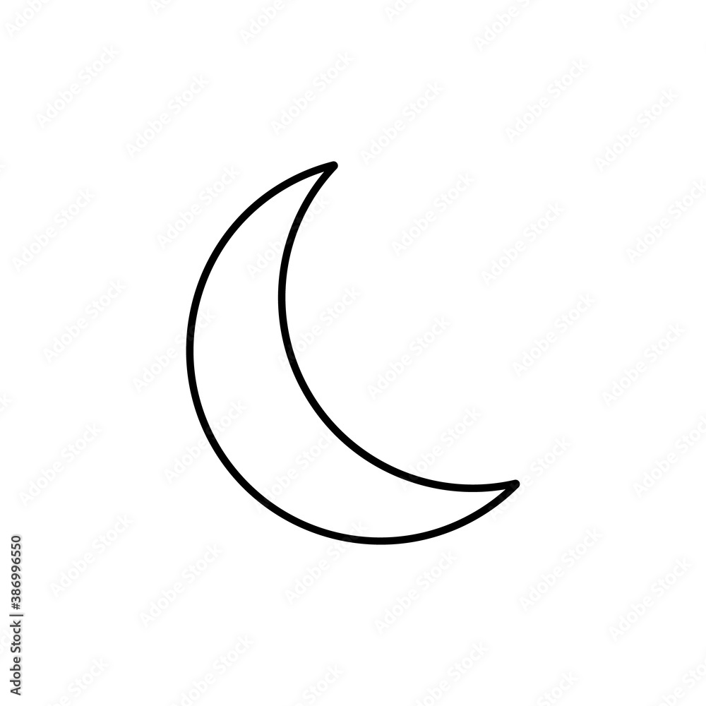 Crescent icon element of weather icon for mobile concept and web apps. Thin line crescent icon can be used for web and mobile. Premium icon on white background Crescent icon element of weather icon for mobile concept and web apps. Thin line crescent icon can be used for web and mobile. Premium icon on white background