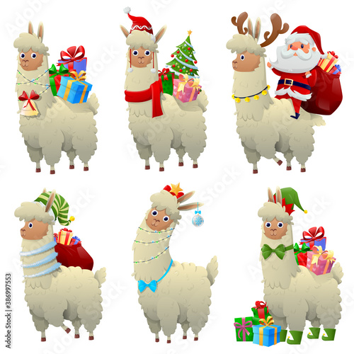 Christmas llama set
