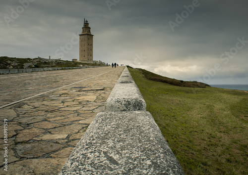 Hercules tower lighthouse in Coruña Spain 