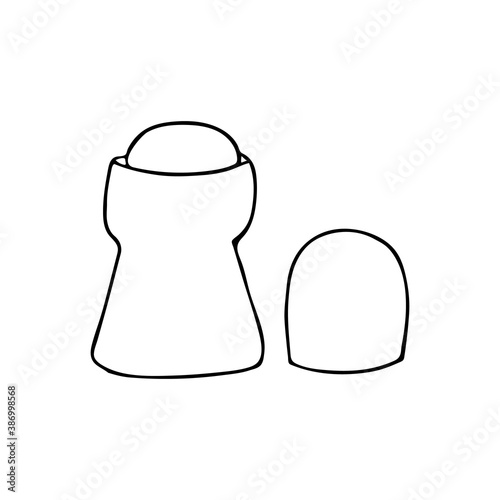 Doodle antiperspirant icon in vector. Hand drawn atiperspirant icon in vector. Doodle roll on deodorant