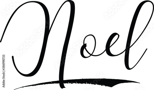 Noel -Male Name Cursive Calligraphy on White Background