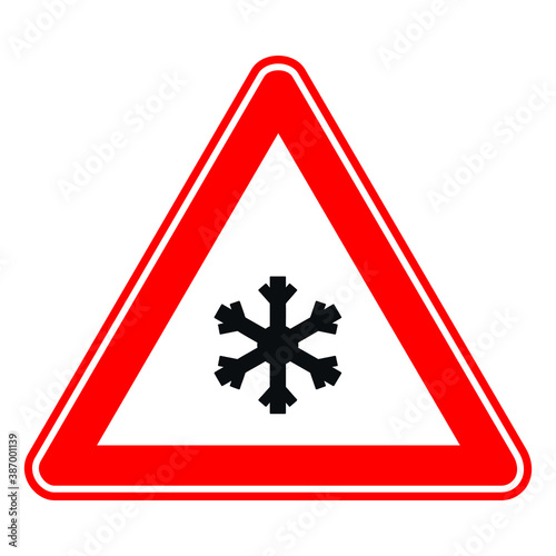 Traffic, road sign. hidden icing. hidden icing plate