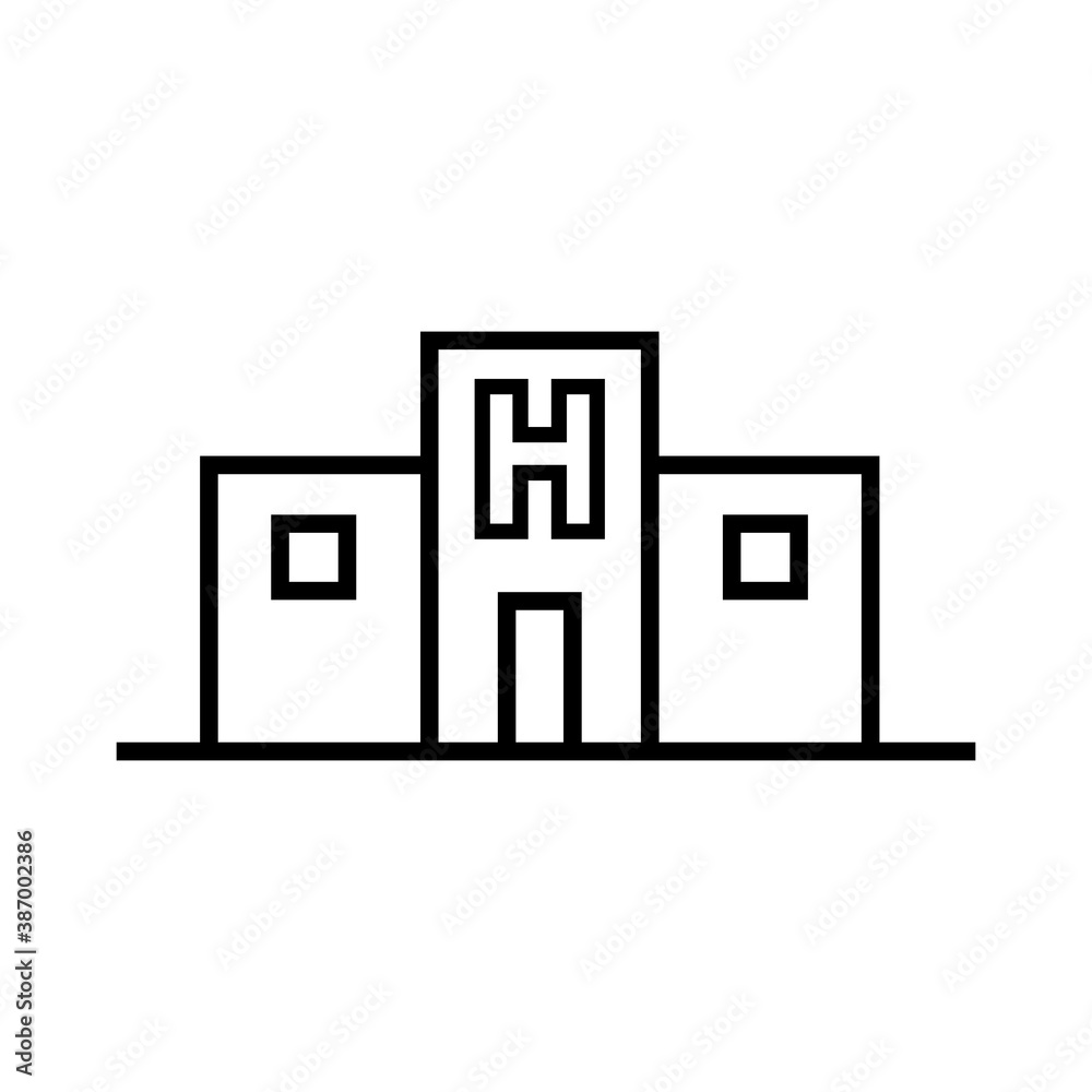 hospital building line style icon hospital building line style icon