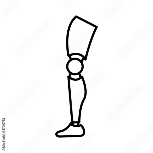 prosthesis of leg line style icon