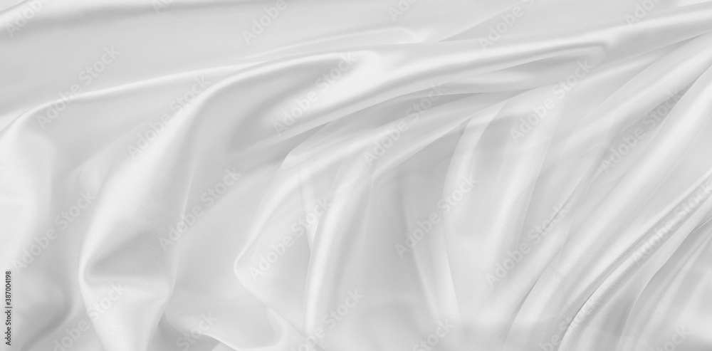 White silk fabric lines