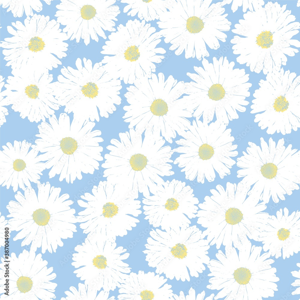 blue floral background with white camomiles
blue floral background with white camomiles