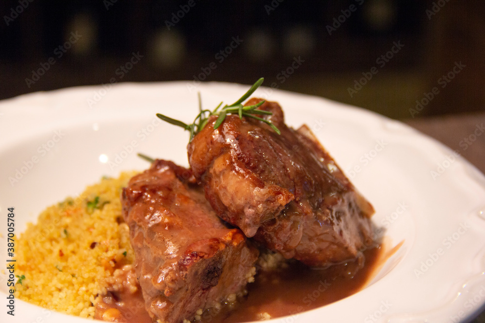 T.Bone of lamb and Moroccan Couscous with Chestnuts