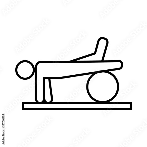 person doing balloon physiotherapy line style