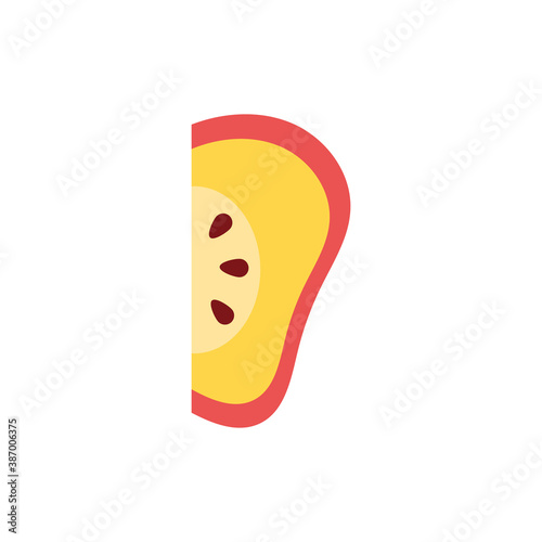apple red portion fresh fruit nature icon