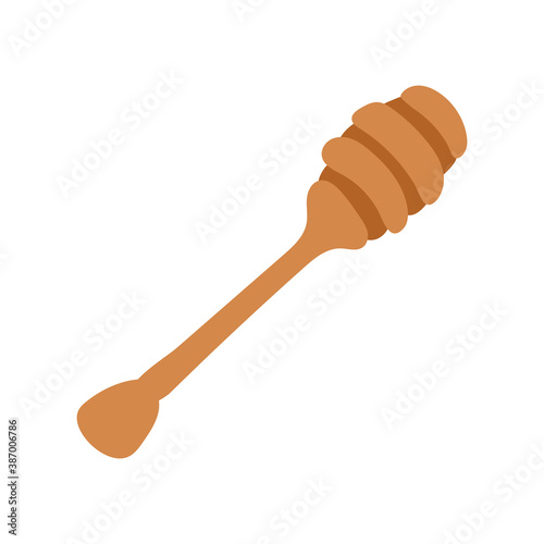honey wooden spoon isolated icon