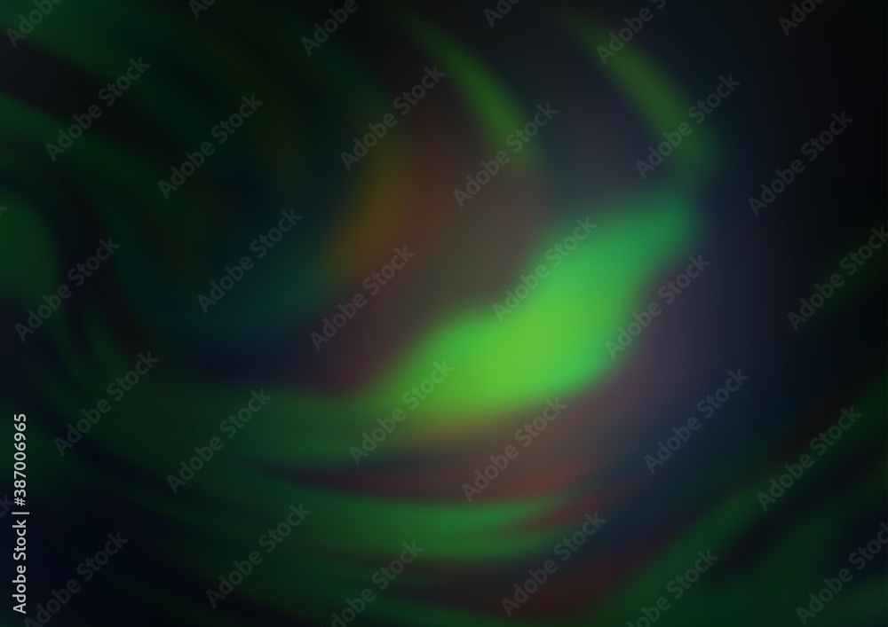 Dark Green, Yellow vector blurred shine abstract background.