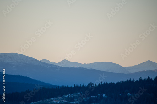 Stunning mountain views located in Yukon Territory  northern Canada near the Alaska border  taken in teh fall  autumn time of year. 