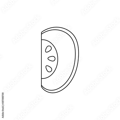 apple fresh portion fruit nature line style icon