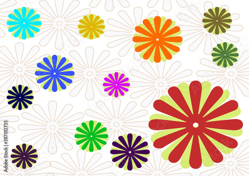 Cute seamless colorful flower background
