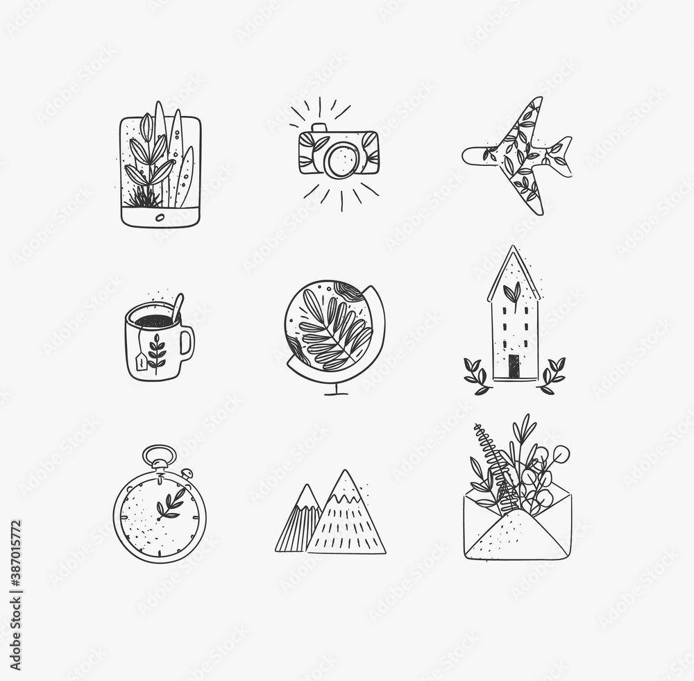Hand made floral icons travel