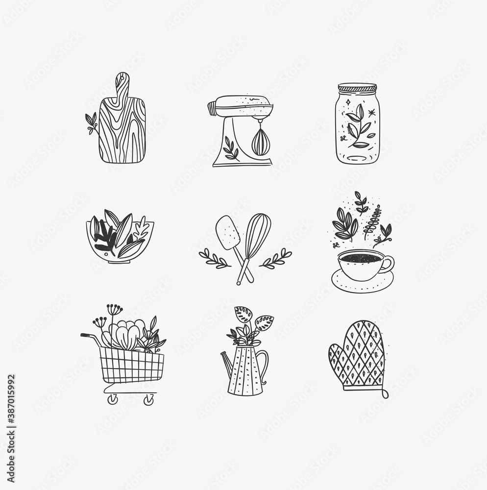 Hand made floral icons kitchen