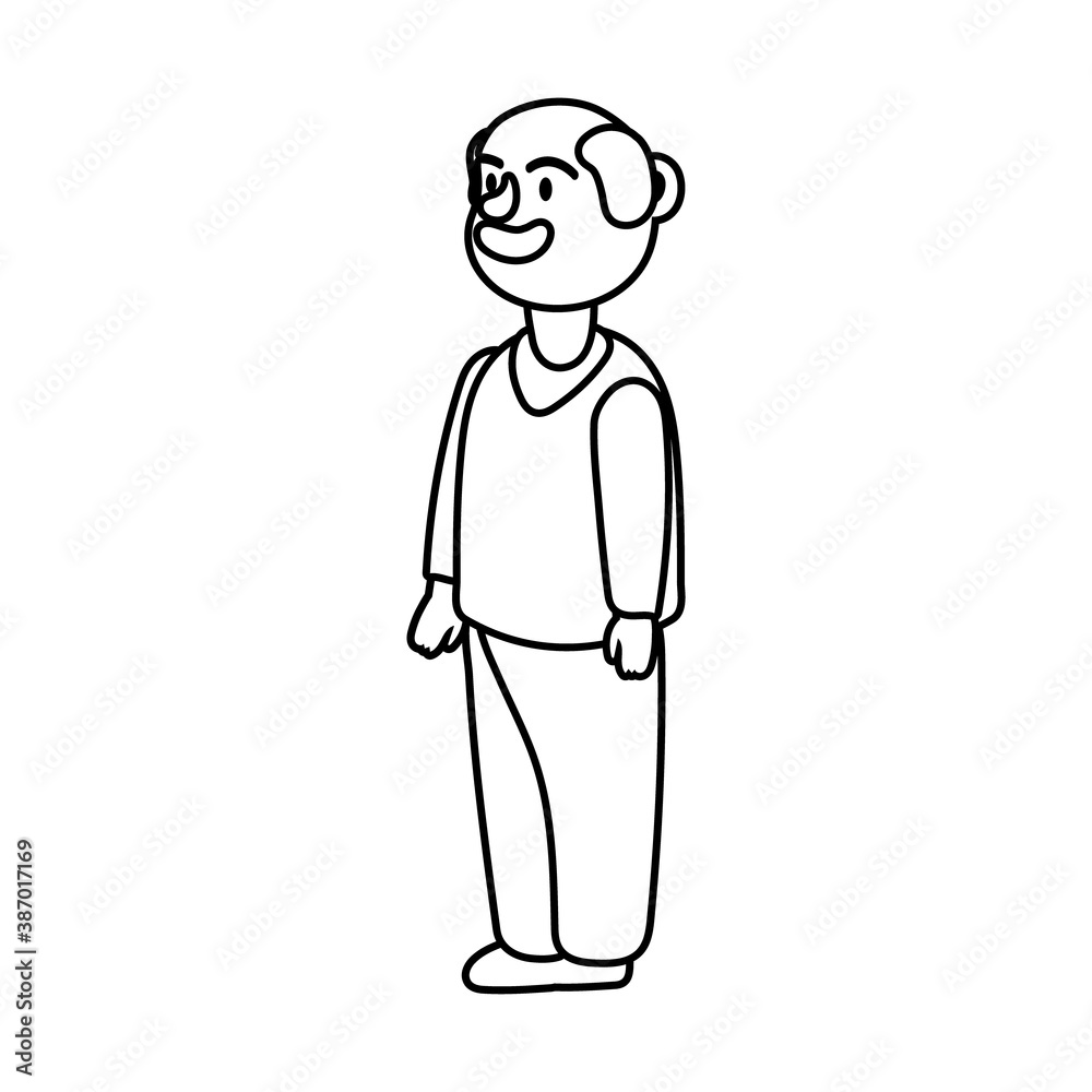 old man person character line style icon old man person character line style icon