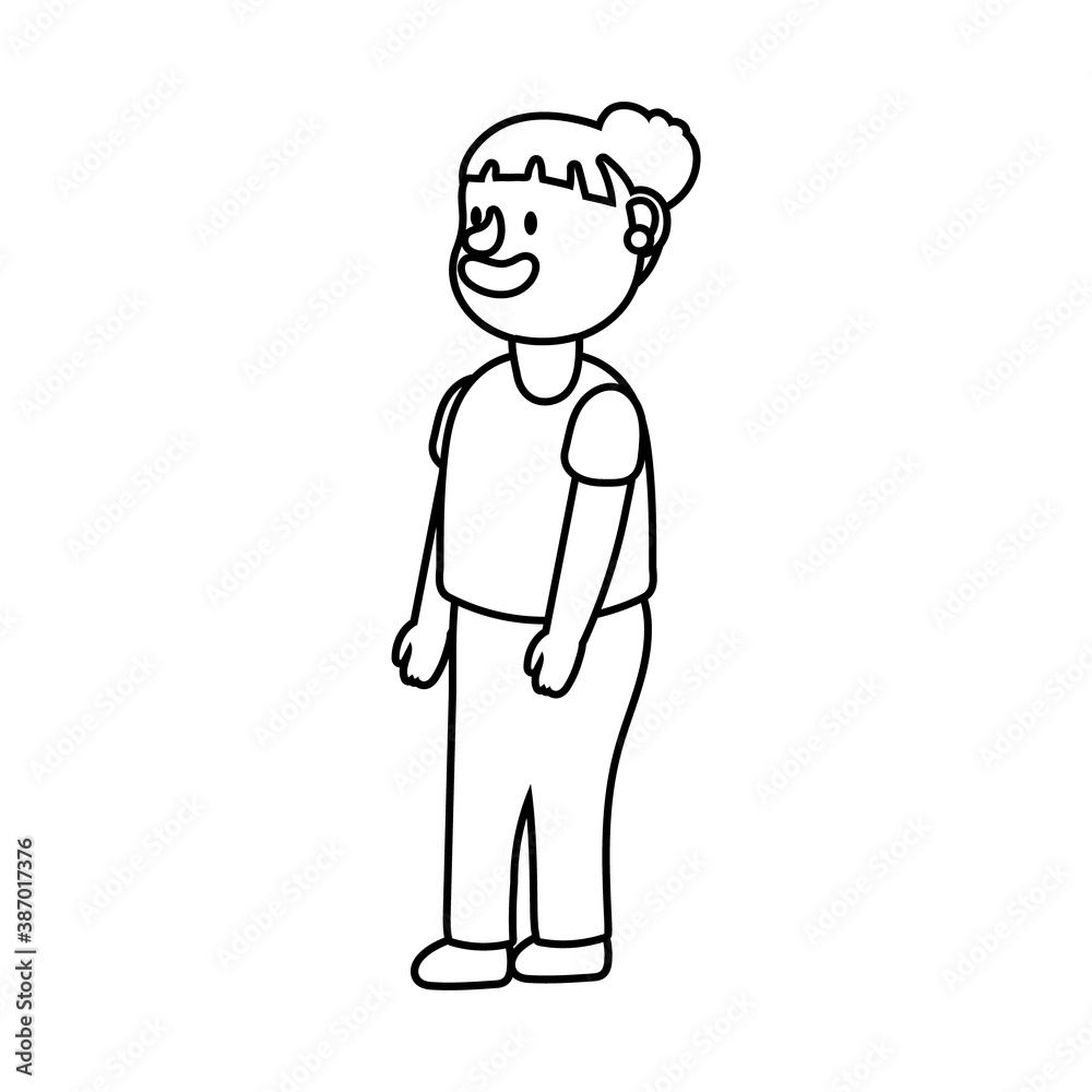 old woman person character line style icon old woman person character line style icon