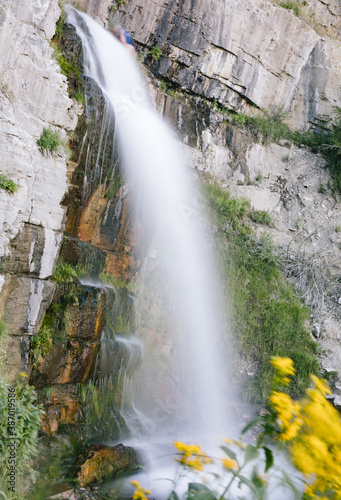 waterfall in the mountains