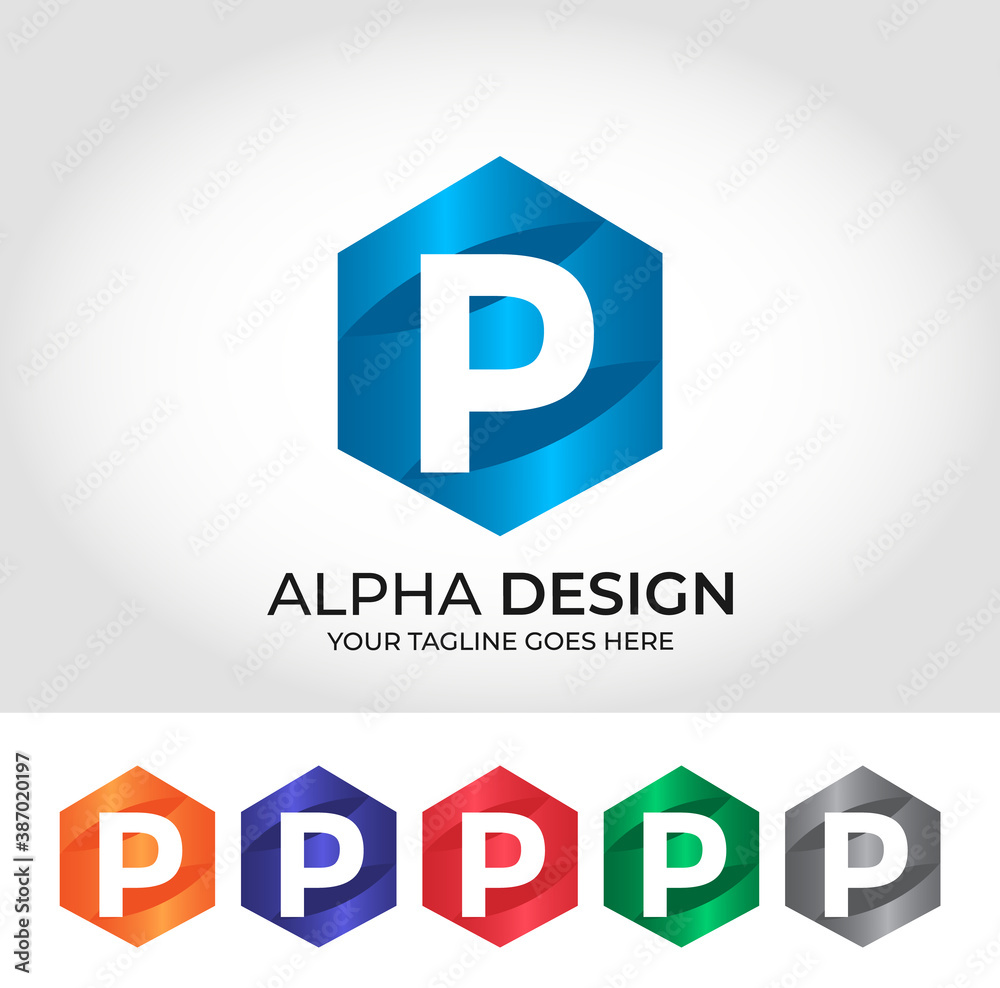 Fototapeta premium P Alphabet Creative Modern Logo Design Concept