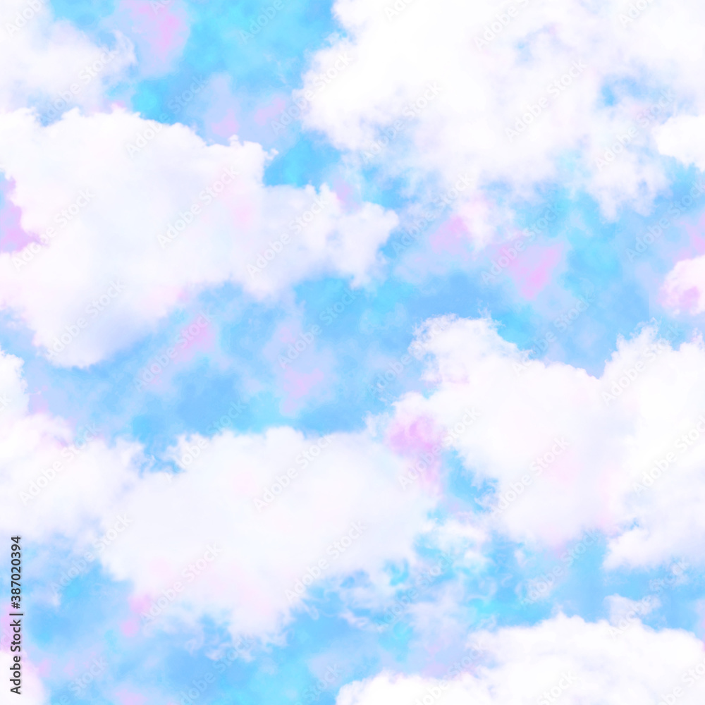 Fantasy Fluffy Pastel Cloud Print