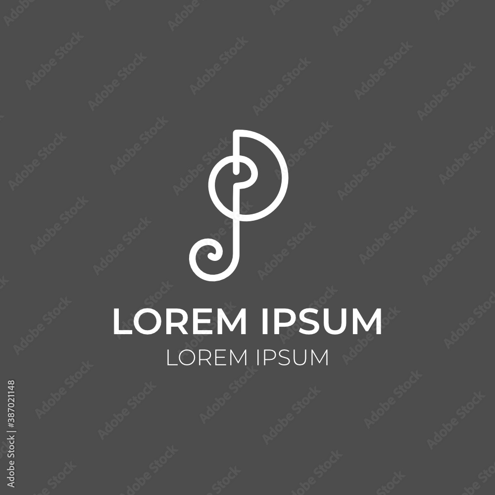 Fototapeta premium Luxury Modern Letter P Initial Logo Monogram with Medallion Circle Decorative Style