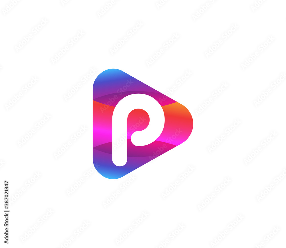 P Alphabet Play Logo Design Concept