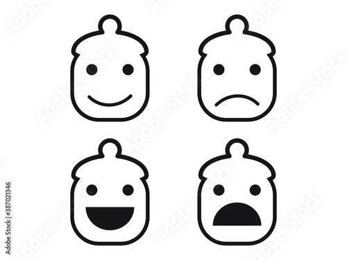 set of faces vector illustration