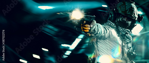 Fotografija special forces soldier in battlefield . modern warfare.