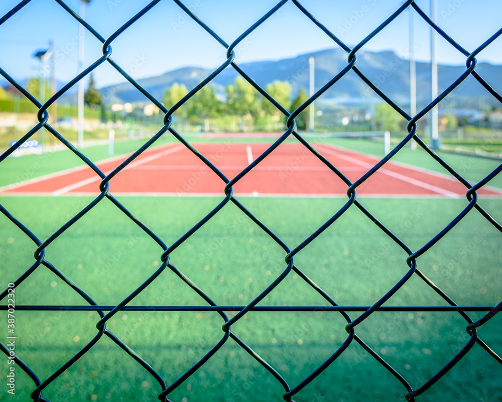 Tennis net on the grass Tennis net on the grass