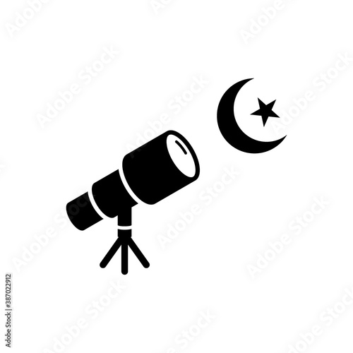 Telescope icon flat vector illustration