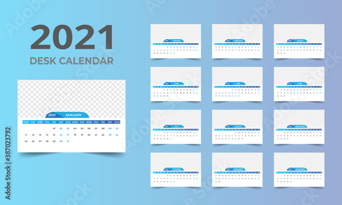 2021 desk calendar design template
