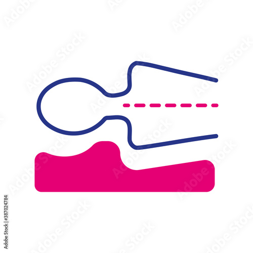 sleeping posture line and fill style icon