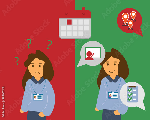 employee experience on the first day vector