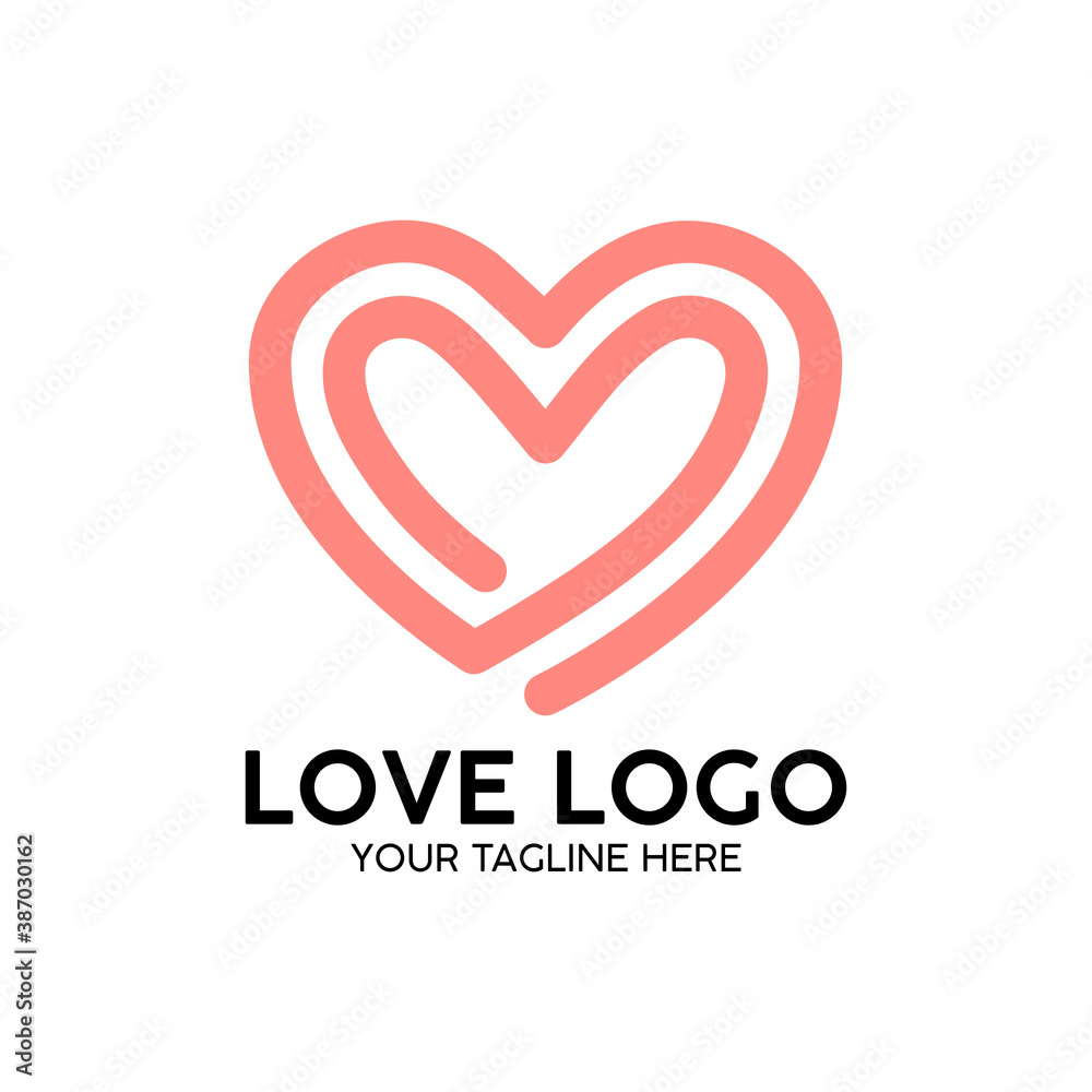 love logo pink modern concept design